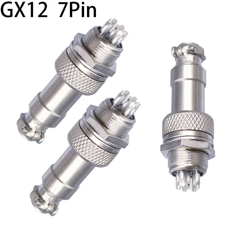 

1pcs GX12 7 Pin Male & Female 12mm Wire Panel Connector Aviation Plug L93 GX12 Circular Connector Socket Plug