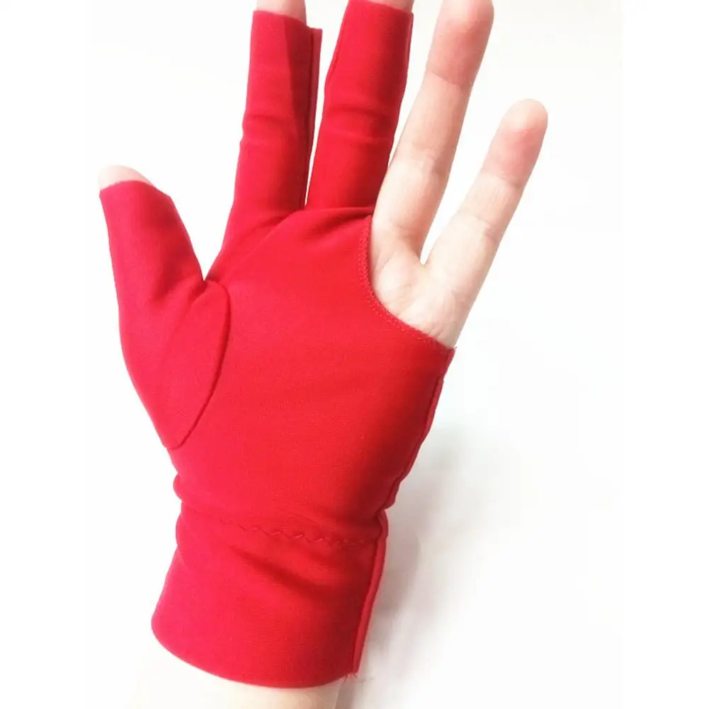 High Elasticity Snooker Special Billiard Three-finger Gloves Lycra Fabrics Anti Skid Left Hand Snooker Billiard Cue Glove