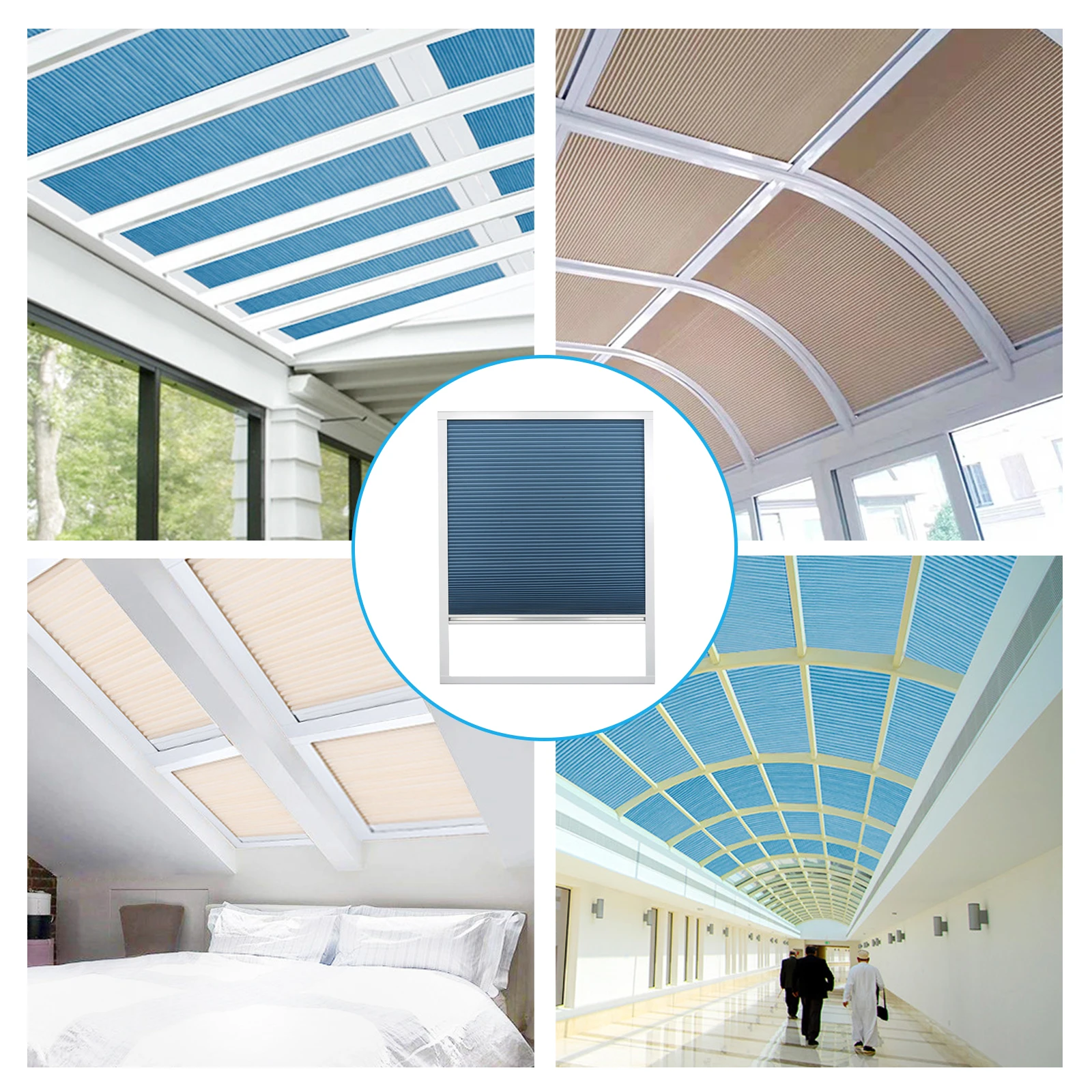 Imagem -06 - Zshine-motorized Cellular Shades Luz Filtragem Honeycomb Tecido para Skylight Glass Room Tamanho Personalizado