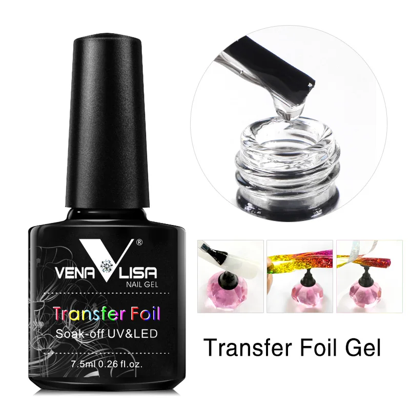 Venalisa Nagelfolien-Klebegel für starke Haftung von Nagelkunst-Aufklebern, ablösbarer LED-Gel-Lack, kompatibles Nagelkunst-Transfergel – Detail 6