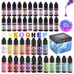 1 Set Resin Pigment Kit Art Ink Alcohol Liquid Colorant Dye Ink Diffusion DIY Epoxy Resin Mold Coloring Set Jewelry Making