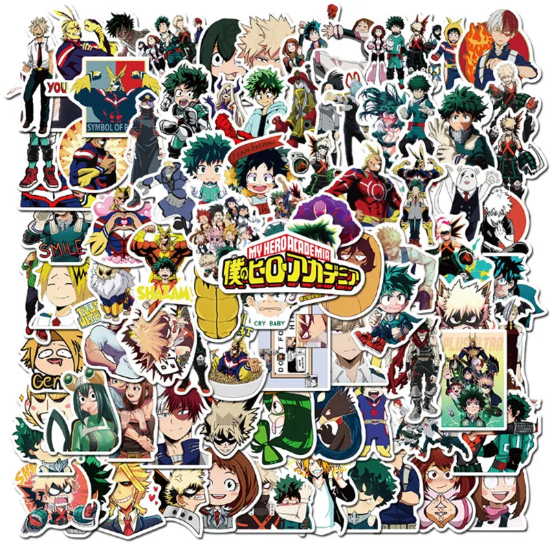 10/30/50/100pcs My Hero Academia Anime For Snowboard Laptop Luggage Fridge Car- Styling Vinyl Decal Home Decor Stickers