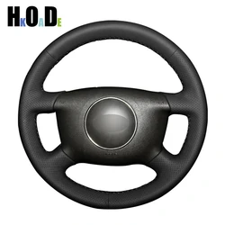 Hand-stitched Black PU Artificial Leather Car Steering Wheel Cover for Audi A4 1998 A6 1999-2004 A8 A8 L 1998-2001 Allroad 2001