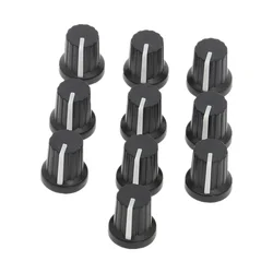 10pcs Black Volume Control Potentiometer Knob Cap Plastic For 6mm Shaft Hole Potentiometer