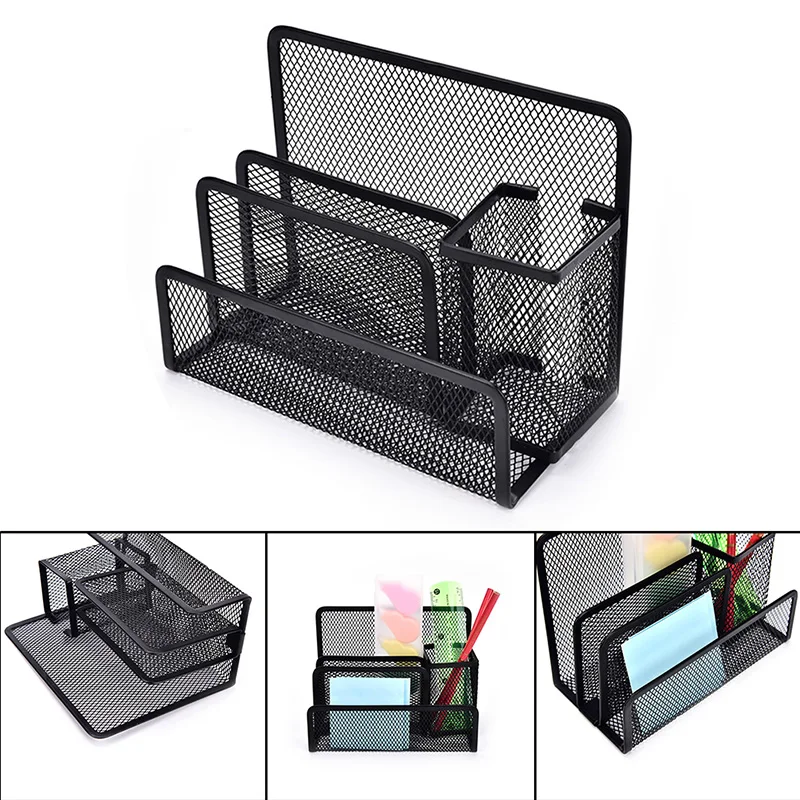 1XBlack Mesh Letter Paper File Storage Rack Holder Tray Organiser Desktop Office