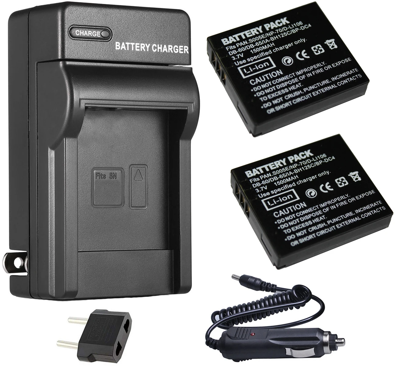 Battery + Charger for Panasonic CGA-S005, CGA-S005A, CGA-S005A/1B, CGA-S005E, DMW-BCC12, DMW-BCC12PP Rechargeable Lithium-ion