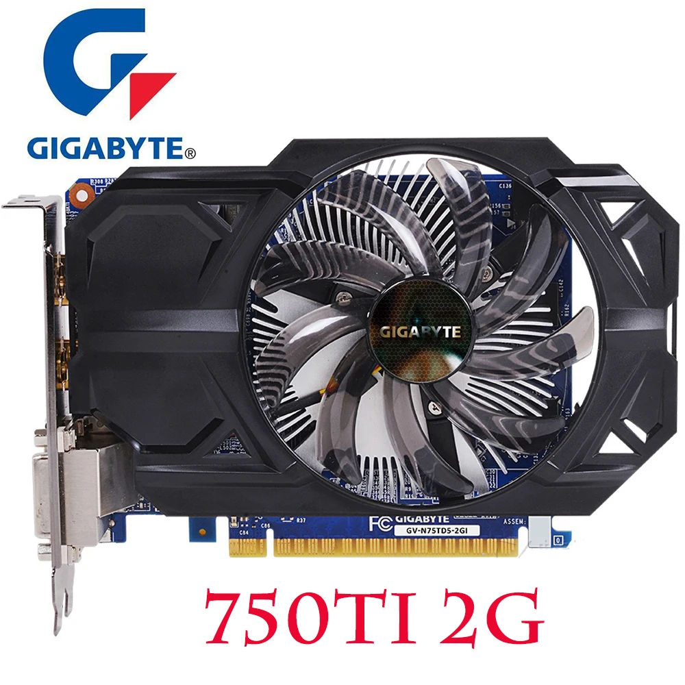 

Original GIGABYTE GTX 750Ti 2GB Video Cards 128Bit GDDR5 Graphics Card for nVIDIA Geforce GTX750 Ti 2G Hdmi Dvi VGA Cards Used