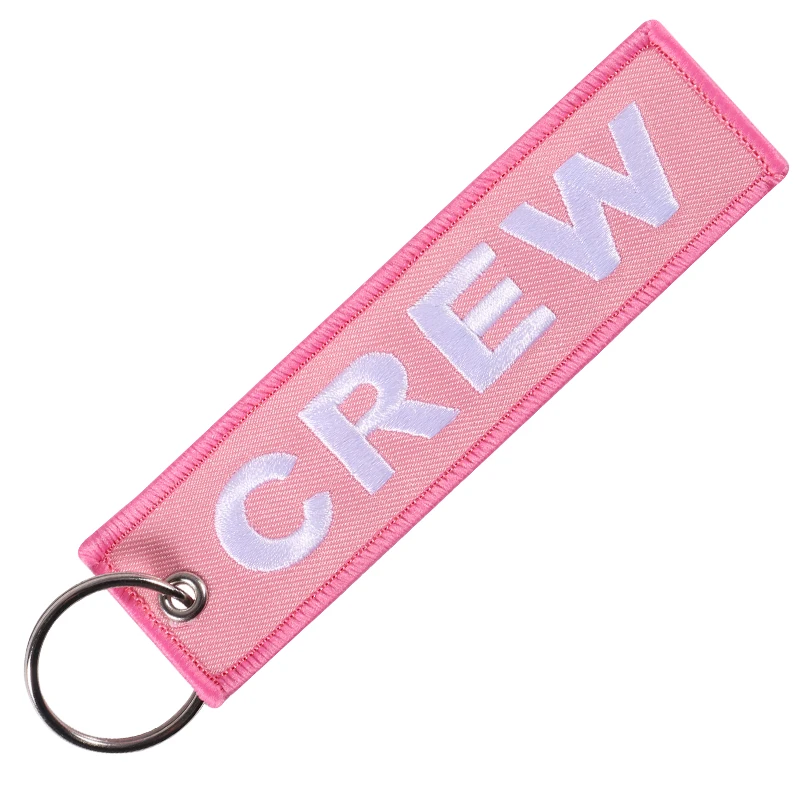 3 PCS/LOT Fashion Crew Keychain for Aviation Keychains llaveros Luggage Tag Embroidery Crew Key Ring Chain for Christmas Gifts