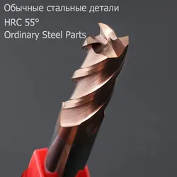 HRC55-Fresa de carburo sólido, herramienta de corte de aleación de acero de tungsteno, CNC, 1, 2, 4, 5, 6, 8, 10, 12mm, 4 flautas
