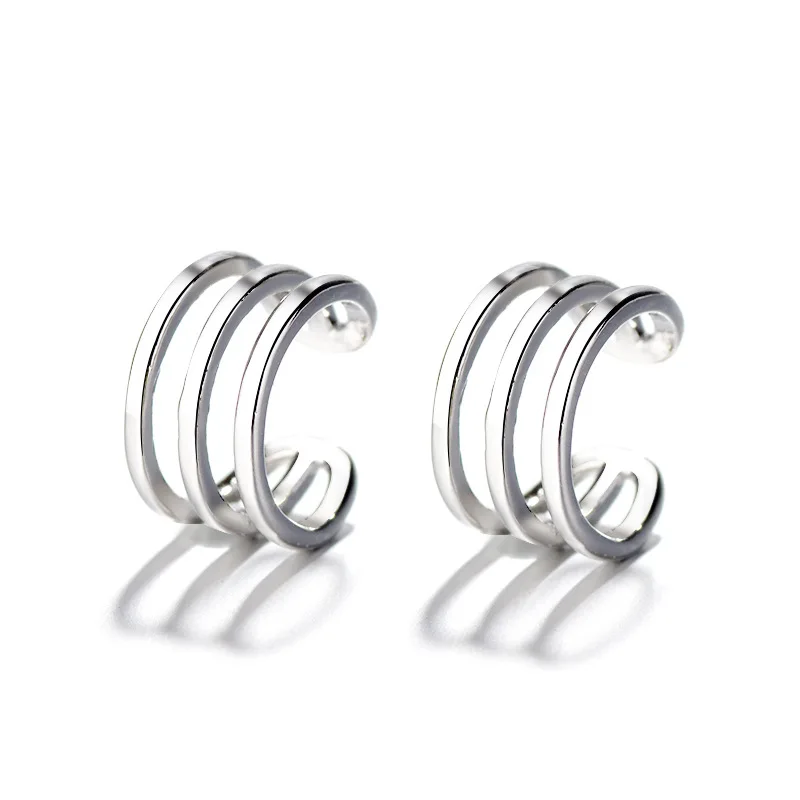 Fashion Jewelry 925 Sterling Silver Multilayer Ear Cuff Women Clip On Earrings no Piercing Earings Jewelry