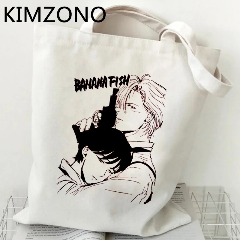 Banana Fish shopping bag grocery reusable shopper bolso bag sacola tote reciclaje woven grab