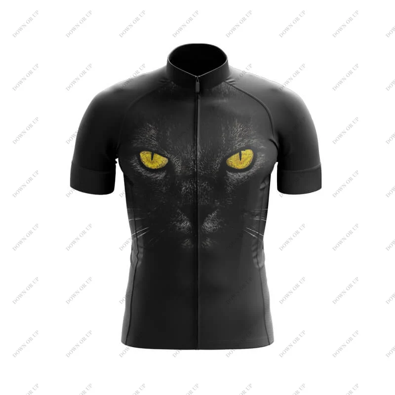 Black Cat V2 Bicycle Short Sleeve 19D GEL Bib shorts  MTB Bike Clothing Maillot Ropa Ciclismo Hombre Men's Cycling Jersey sets