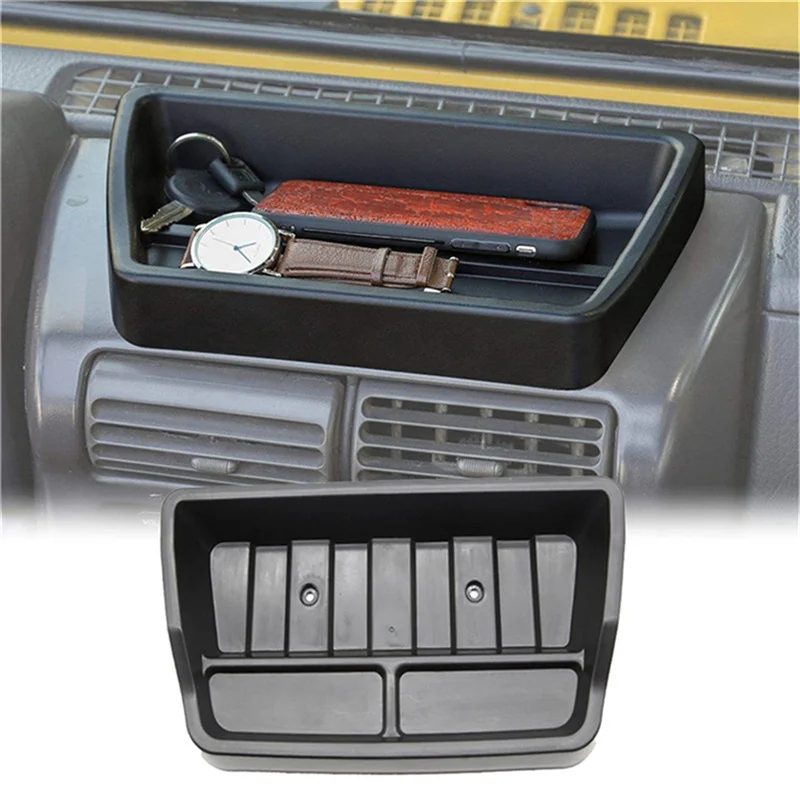 Car Dashboard Storage Organizer Mobile Phone Holder Box Accessories For Jeep Wrangler TJ 1997-2006 Center Console Dash Tray