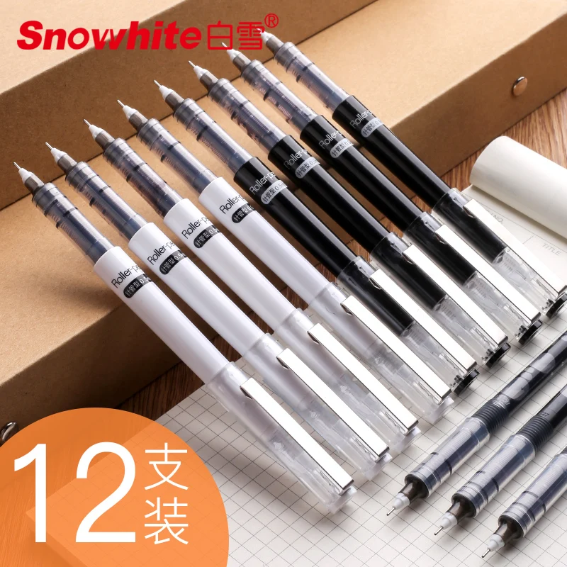 SNOWHITE X88 Nude Color Roller Pen Full Needle Type Quick Dry Black 0.5mm 0.38mm  Cute Stationary  Gel Pen Set