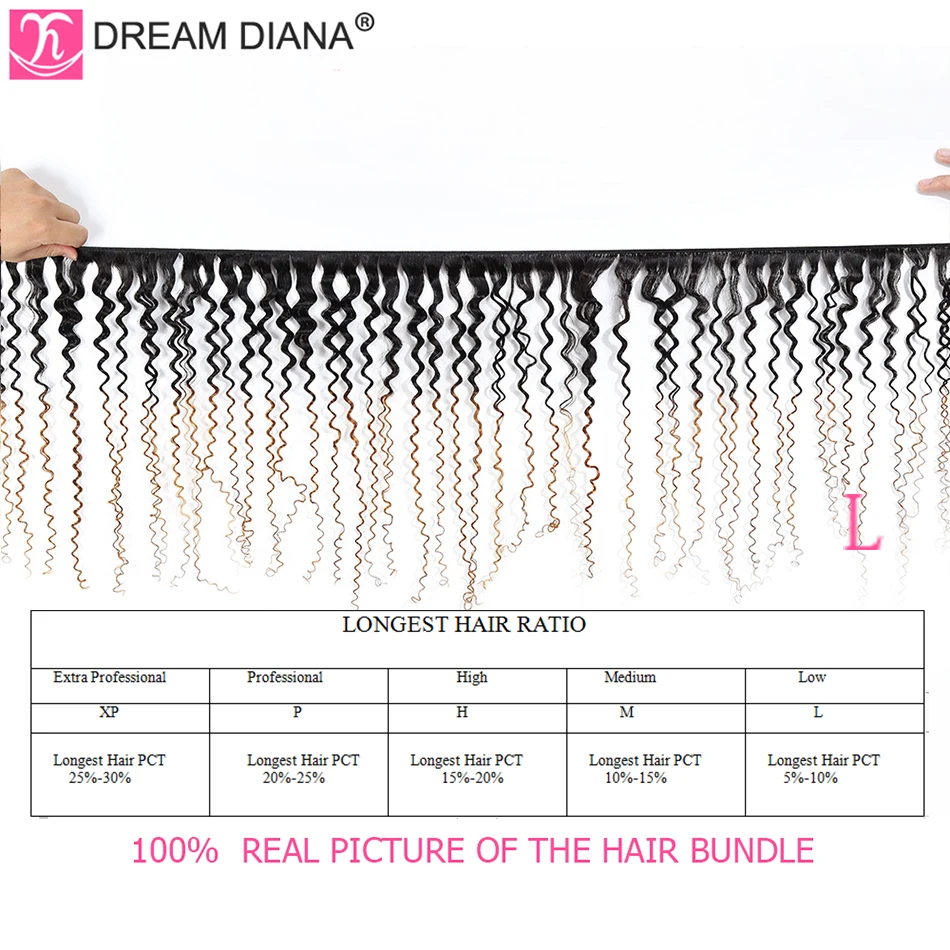 DreamDiana Ombre Brasil Kinky Da Bó Với Khóa Remy Màu Tóc Với Khóa 100% Ombre Tóc Của Con Người Với Đóng Cửa