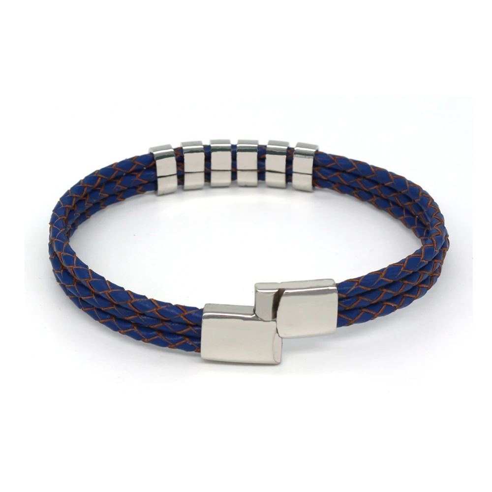 Echtes Leder Seil Geflochtene Armband für Frauen Edelstahl Personifizierte Gravieren Name Männer Schmuck Familie Liebhaber Geschenke