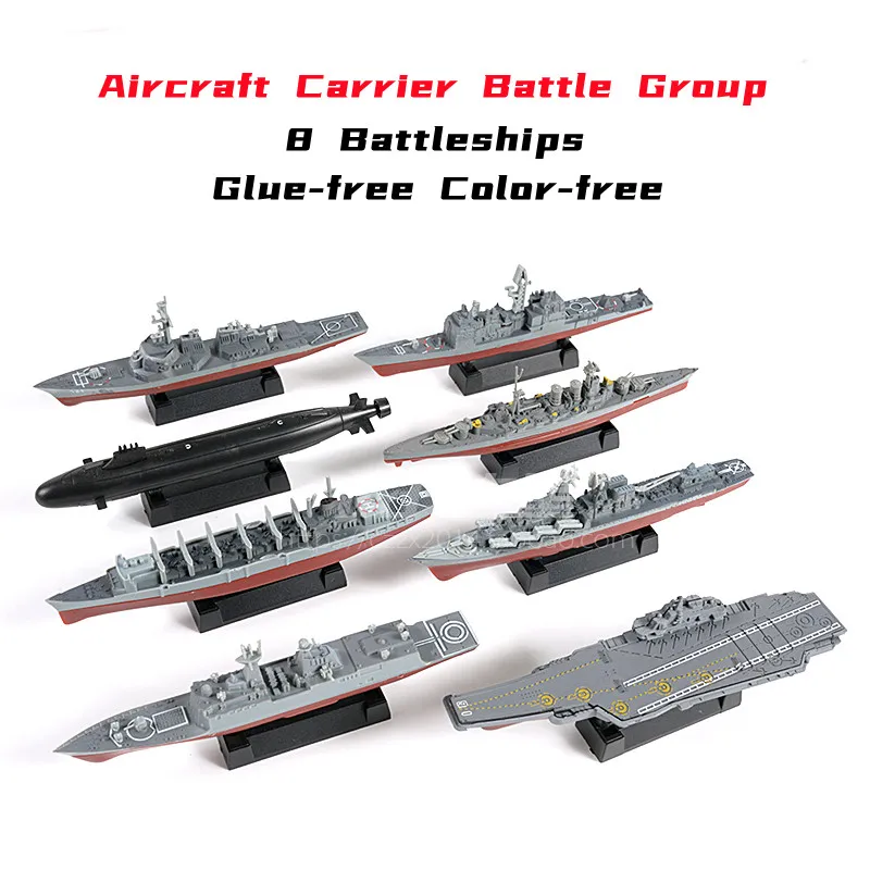 

Battleship Model Building Kits 8 Styles Warship Assembly Military Models Aircraft Carrier Battle Group Toys for Boys