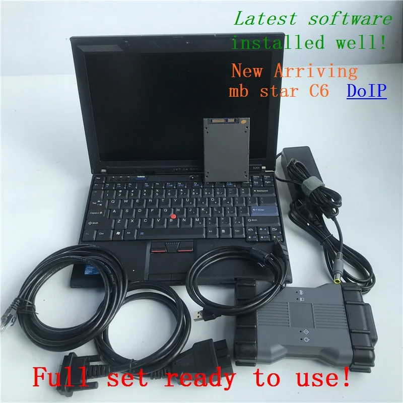 New Release mb star c6 support DOIP/CAN x-try diagnosis tool ssd software 90%New laptop x201 i7 8g ram better than mb star c4 c5