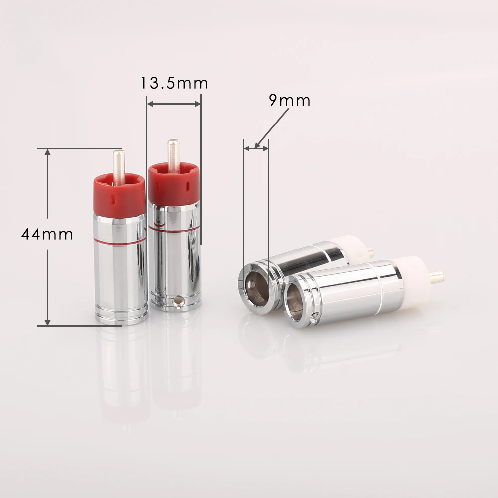 4 szt. Linia gwiazdowa posrebrzane miedziane wtyczki RCA złącza do wzmacniacza kabel głośnikowy Terminal RCA Jack