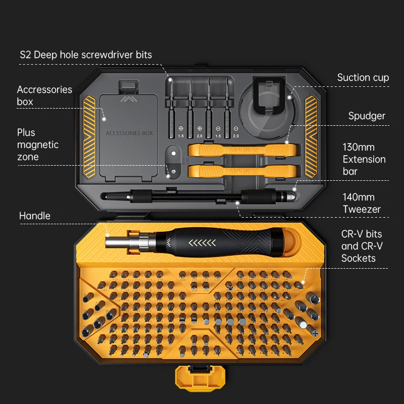 JAKEMY 145 in 1 Precision Screwdriver Set Magnetic CR-V Bits Torx Hex Screw Driver for Computer PC Mobile Phone Repair Tools