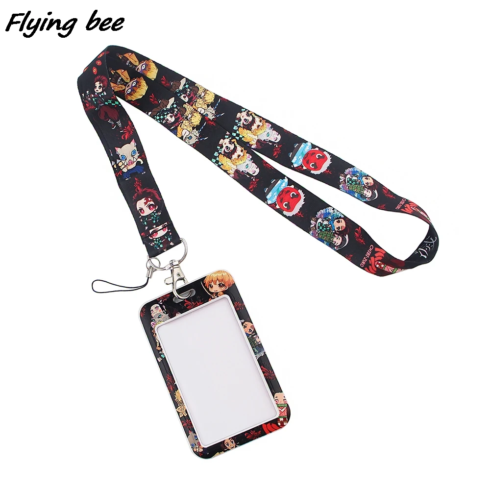 Flyingbee X1387アニメ悪魔特効クールストラップカードホルダー学生ぶら下げネック電話ストラップバッジ地下鉄アクセスカードホルダー