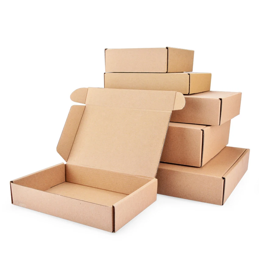 Brown Corrugated Paper Box Aircraft Carton Gift Packing Box Postal Express Shipping Package Box Kraft Smal Carton