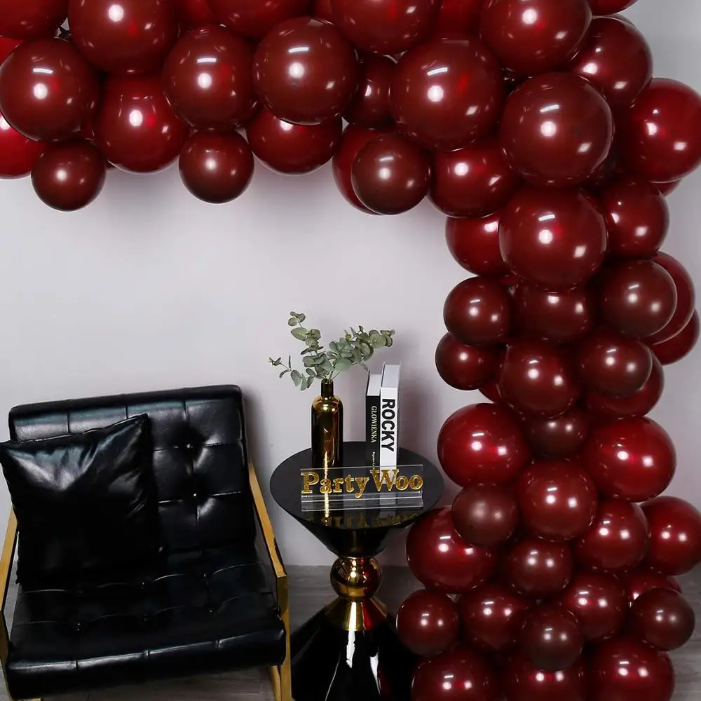 5\'10\'12\'18Inch Crystal Wine Red Balloons Matte Balloons For Wine Red Party Venue layout Wedding Baby Shower Birthday Decoration