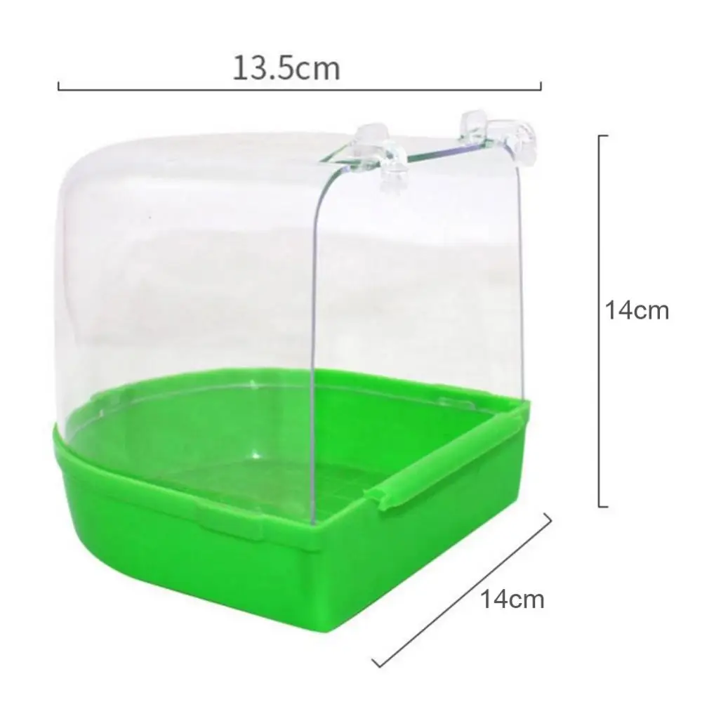 Cleaning Bird Parrot Bathing Tub Bathtub Shower Box Hanging Cage Decor Transparent Pet Bird Tub Shower Cleaner Tool images - 6