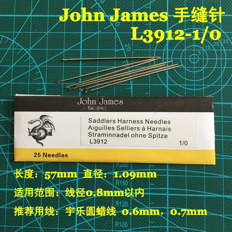 25Pcs/Bag Hand Needle Britain John James Leatherwear Needle Round Needle Diy Leatherwear hand Tool Leather Crafts blunt end