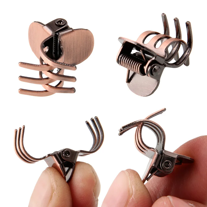 30pcs/lot high qulaity mini small black copper metal hair claws clips accessories for women girls