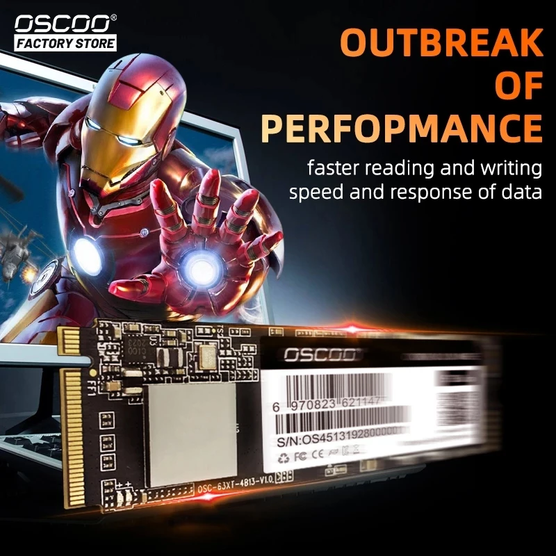 OSCOO PCIE SSD Hard Drives NVMe M.2 2280 Gen3.0x4 Internal Solid State Drive 128GB 256GB 512GB 1TB For Ultrabook Laptop