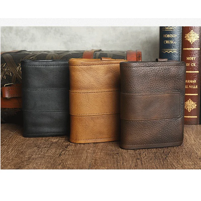 Vintage Women Leather Wallet Short Slim Male Purses Money Credit Card Holders Men Wallet ZP003