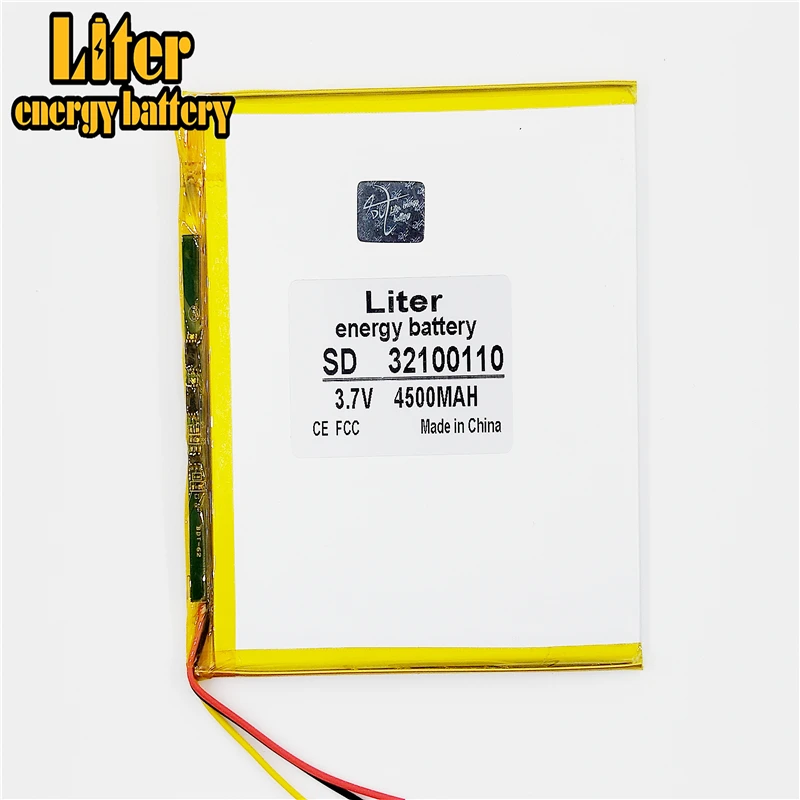 3wire Liter energy battery 3.7V lithium polymer battery 32100110 4500MAH tablet computer navigation  built-in battery