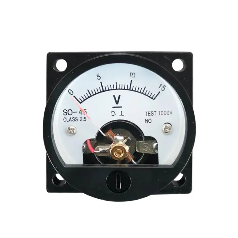 1PC SO-45-V 5V 10V 15V 20V 30V 50V 100V 300V DC diretta Analogico Meter Pannello del Contatore DC Tester di Tensione di Corrente 47*47 MILLIMETRI Rotonda Voltmetro