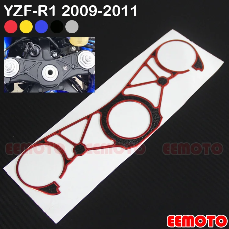 Motorcycle Motorbike Pad Triple Tree Top Clamp Upper Front End Decals Stickers For YZF1000 YZF R1 YZF-R1 2009 2010 2011