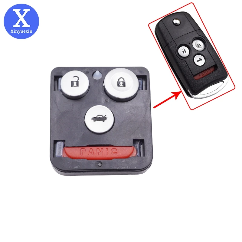 Xinyuexin 2 3 4 Buttons Remote Car Key Pad FOB Kit Replacement Accessories for Honda Civic Accord Jazz Acura CRV HRV S2000