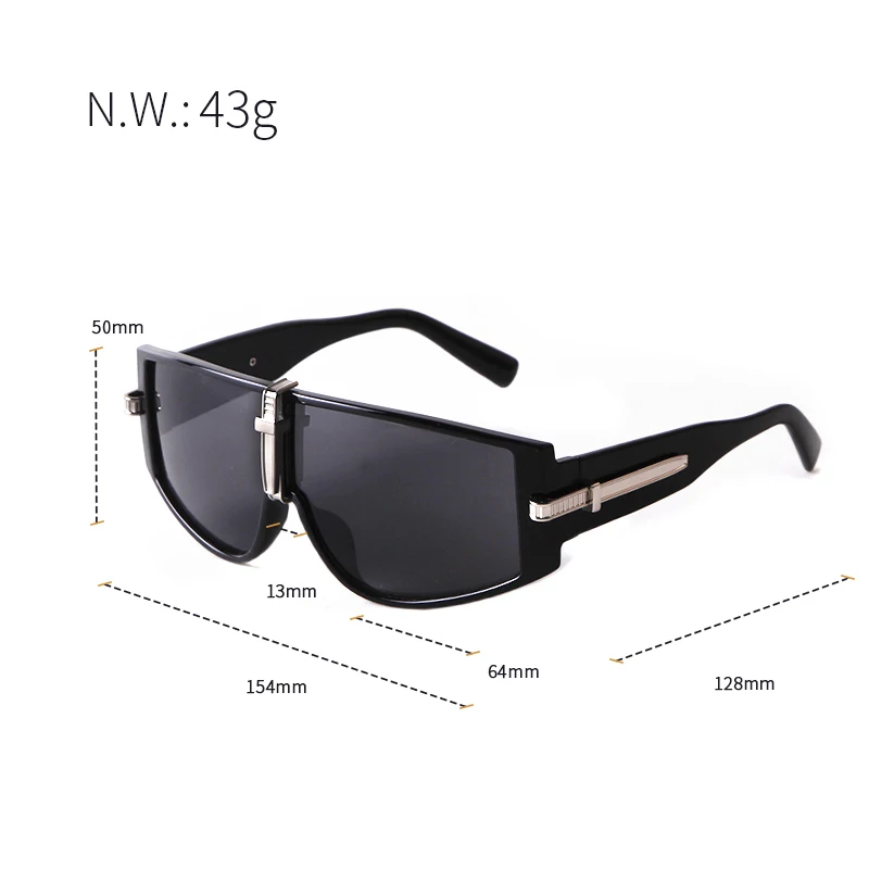 Vintage Oversized Shield Visor Sunglasses Women 2025 Brand Design Orange Green Frame Punk Goggles Sun Glasses Men Shades S341