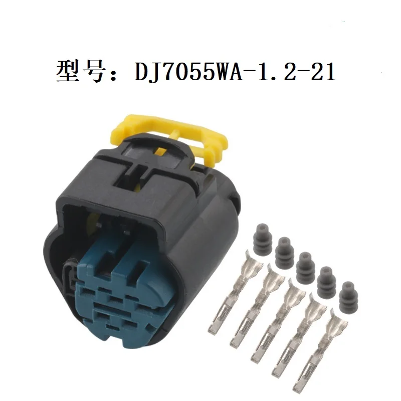 Free shipping 100 sets 5 pin female Connector cable Terminal plug connectors jacket auto Plug socket DJ7055WA-1.2-21