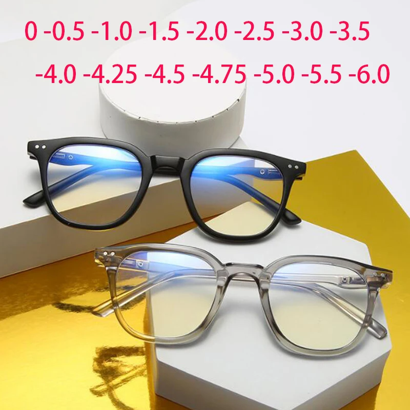 

-1.0 -1.5 -2.0 -2.5 -3.0 To -6.0 Finished Myopia Glasses Men Women Oversize Frame Eyeglasses Prescription Shortsighted Eyewear