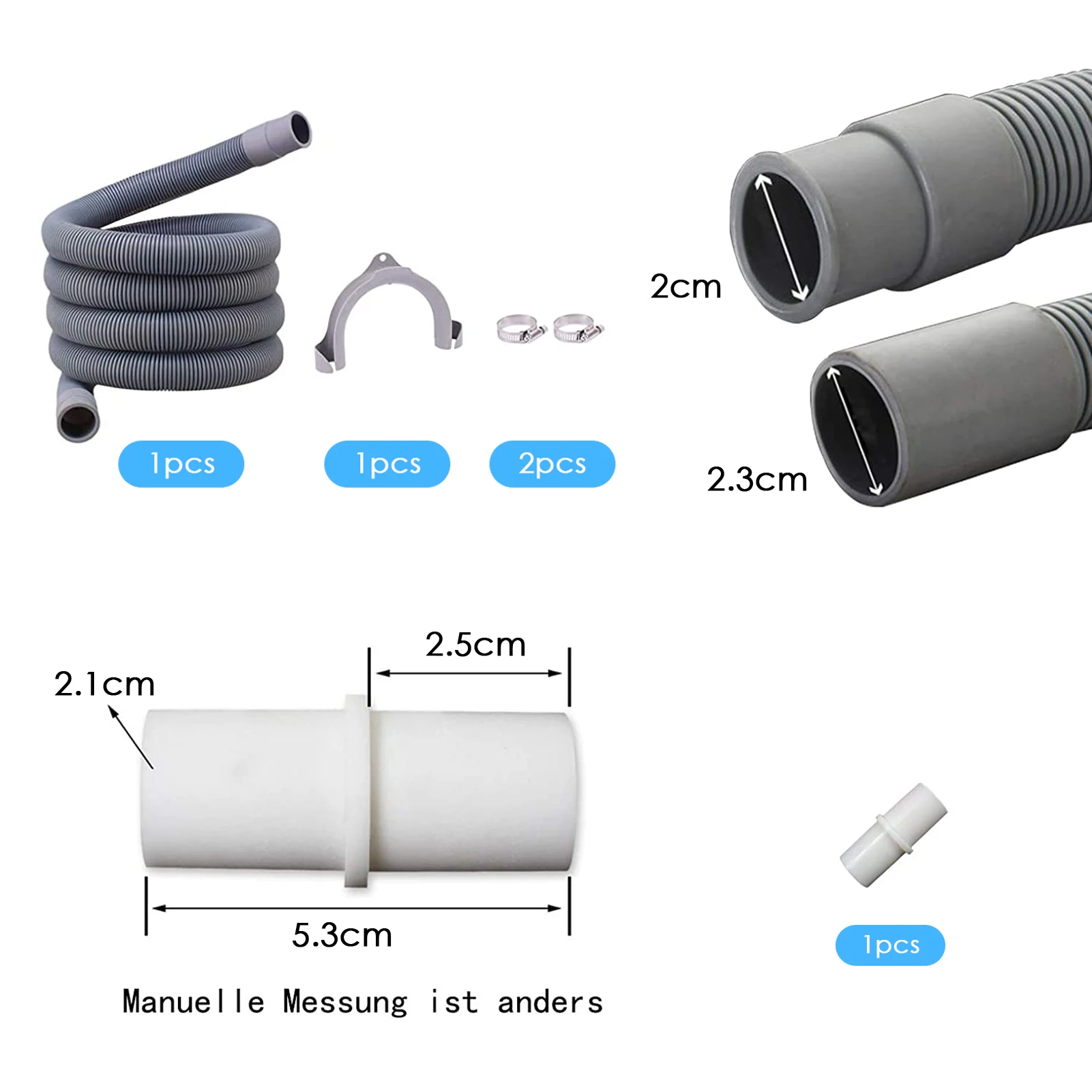 Kit de tubo de extensión para lavadoras, manguera de drenaje extensible, lavavajillas Bosch, 1,5 M, manguito de 19mm-28mm