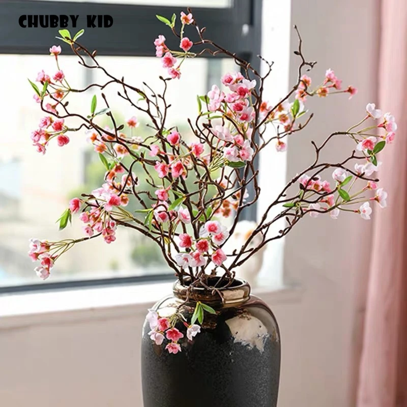 12pcs/lot ! wholesale Hi-Q artificial Apple blossom silk flowers long stem 95cm wedding decorative apple flowers fake flower