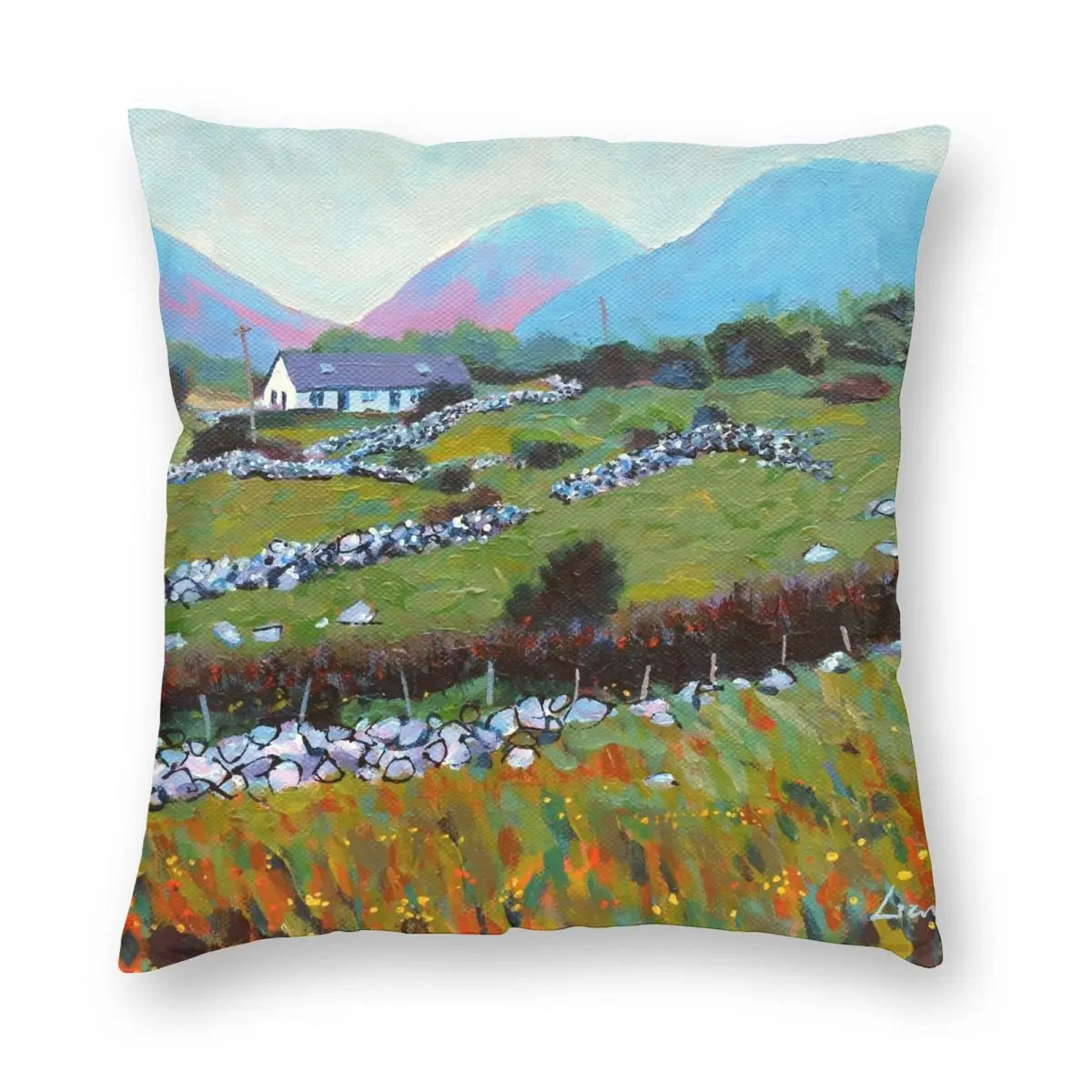 Connemara Cottage County Galway Pillowcase Polyester Linen Velvet Creative Zip Decorative Throw Pillow Case Room Cushion Cover