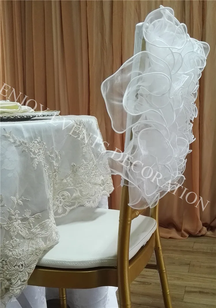 10pcs YHC#187 elegent wildflower skirt for half chiavari banquet wedding events chair back covers