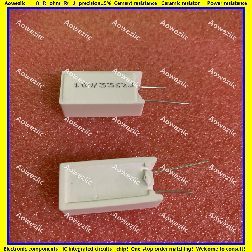 

10Pcs 10W33RJ RX27-5 Vertical Cement Resistance 10W 33 ohm 33R 33RJ 10W33R Ceramic Resistance precision 5% Power resistance