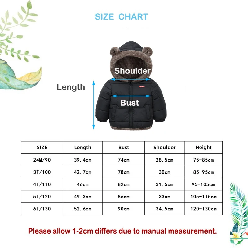 Warm Children\'s Coat Cashmere Cotton Padded Jacket Boys fleece Jacket Boys Girls Cotton Padded Jacket Baby Thickened Outwear