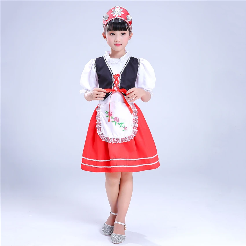 Children Russian National Performance Clothing Modern Girl Boy Folk Dance Costumes Child Princess Party Chinese Dance Dress