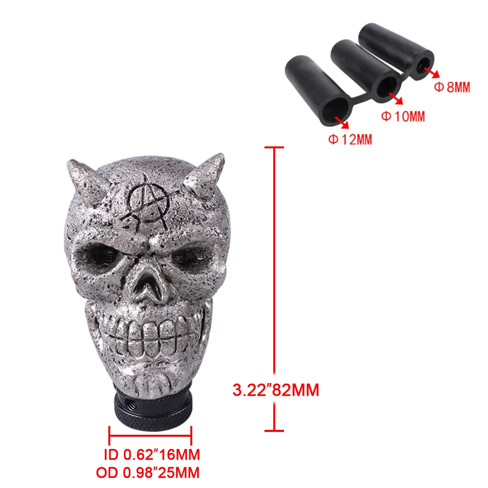 RASTP-Halloween Gift Pirate style skull  Gear Shift Knob Rider Lifelike Skull Head lever Stick Gear Knob Hot Selling LS-SFN045