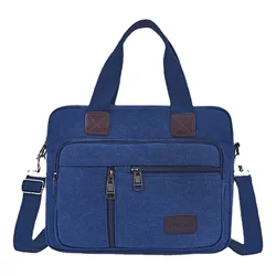 Bolso de lona para hombre, bolsa de hombro de gran capacidad, cruzada multicapa, de viaje para estudiantes, con asa superior, de ocio