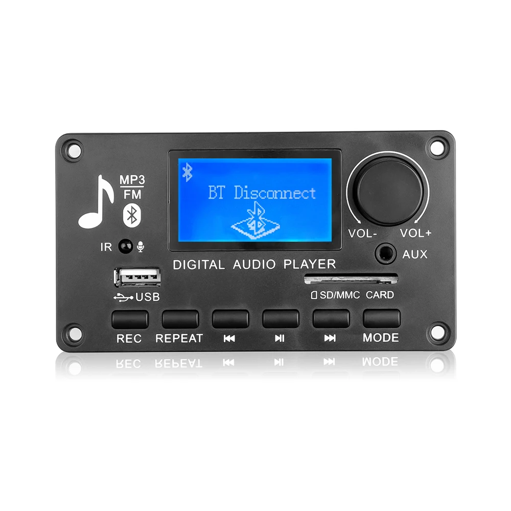 

12V Handsfree Bluetooth 5.0 MP3 WMA WAV Decoder Board Folder Display Wireless Music Audio Modul USB TF FM Car Radio Kit