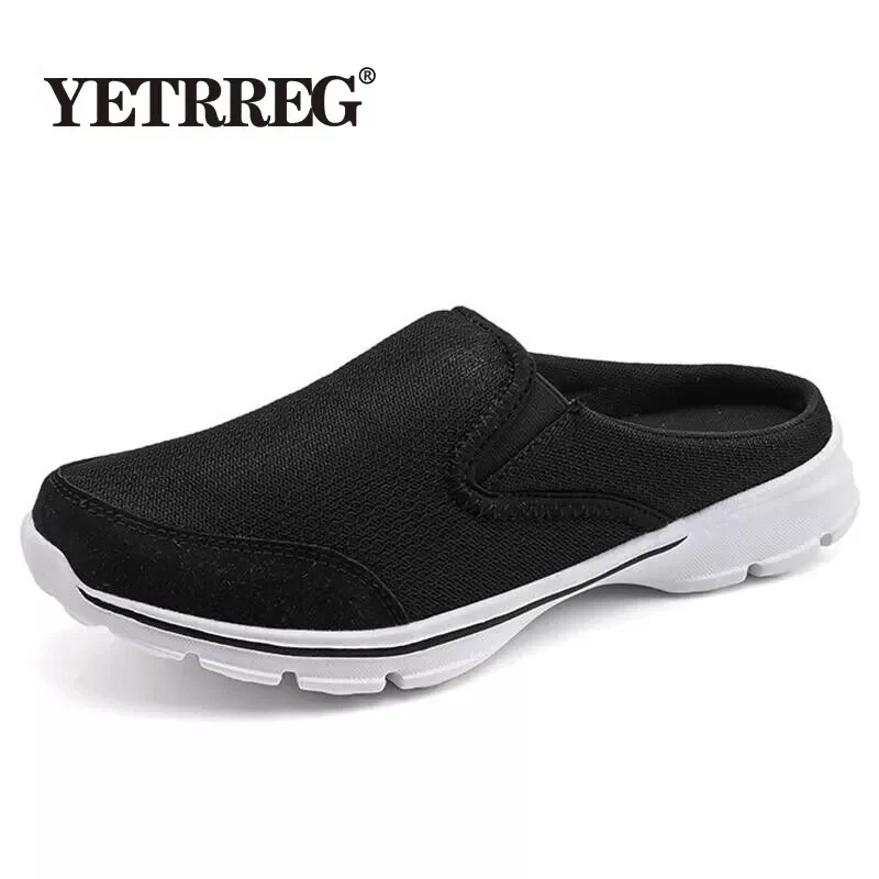 

New Summer Men Sandals Mesh Breathable Beach Flip Flops Shoes Solid Flat Bath Slippers Light Casual Shoes Fashion Men's Shoes